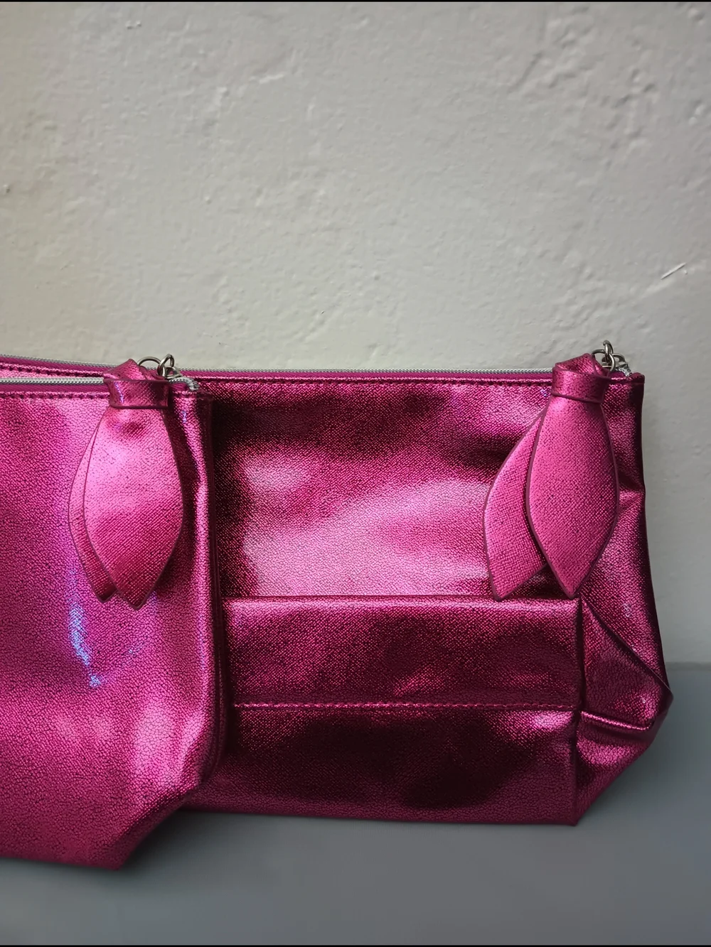Lancome Metallic Pink Makeup Bags (2)